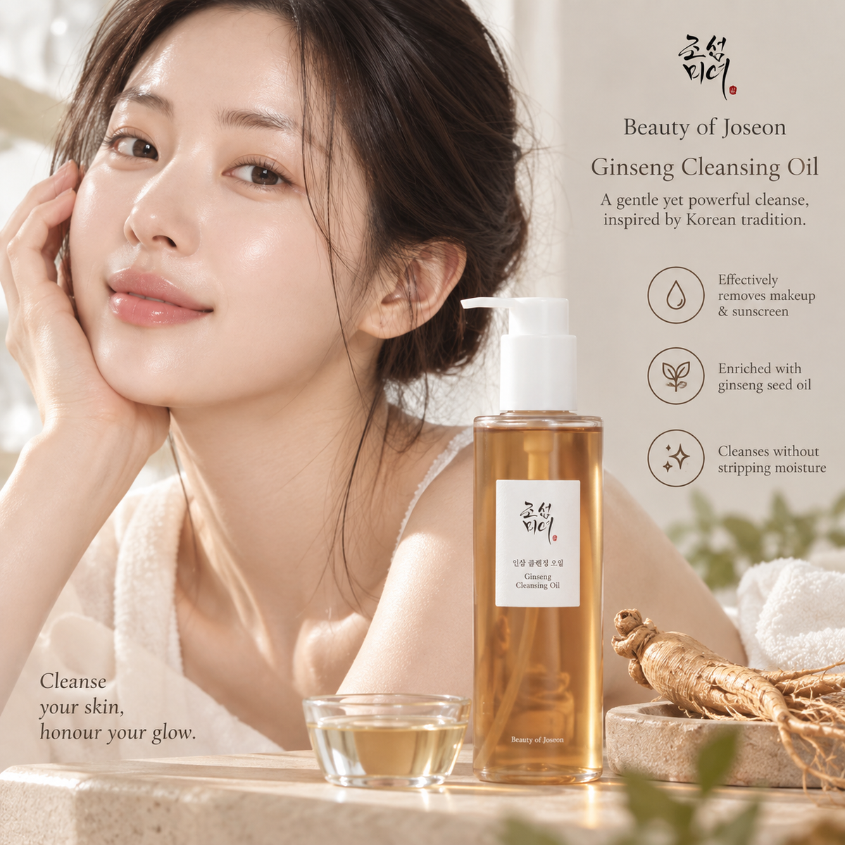Beauty of Joseon Ginseng Cleansing Oil Waterproof Makeup Remover 210ml